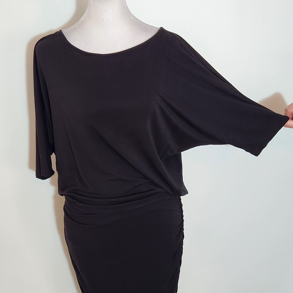 Boston Proper Black Knit Dolman Sleeve Dress Size Small - Picture 3 of 10